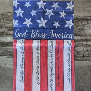 2/$12 Patriotic God Bless America Pledge Allegiance Garden Flag or Wall Hanging